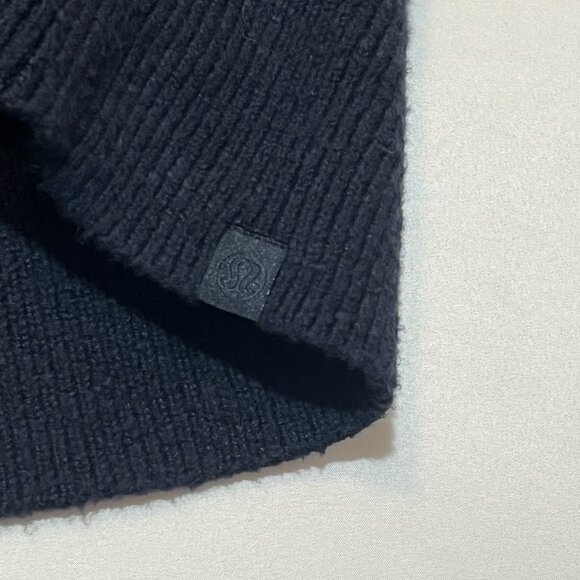 Lululemon Women 6 Brushed Cotton Merino Wool Blend Sweater Navy Blue Turtleneck - Picture 11 of 12